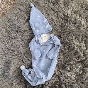 aden + anais knotted gown + matching hat